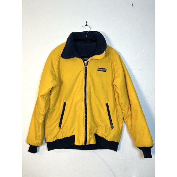 Vintage LL Bean Yellow Squall Jacket Preppy Women's Small 80s Fleece‎ Waterproof - Picture 1 of 11